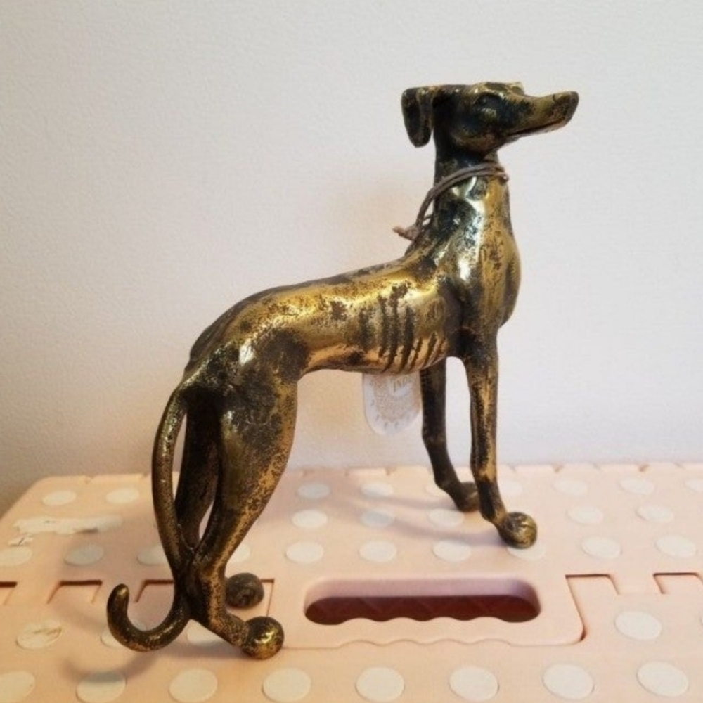 GOLD WHIPPET GREYHOUND STATUE
